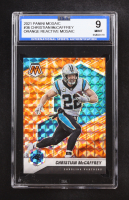 Christian McCaffrey 2021 Panini Mosaic Orange Reactive Mosaic #36 (ISA 9) at PristineAuction.com