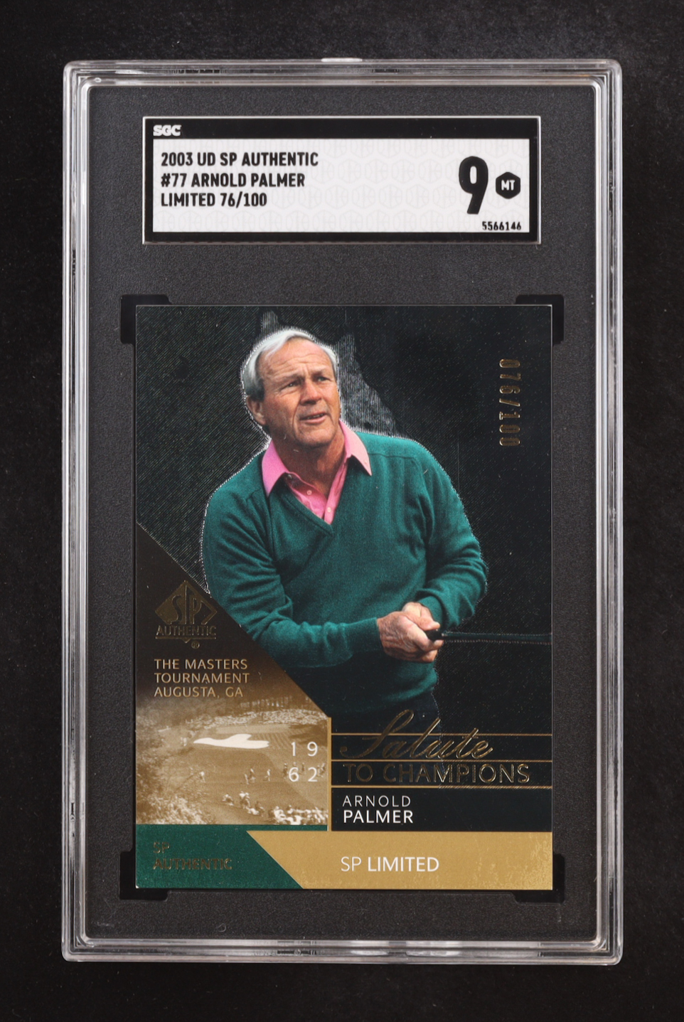 Arnold Palmer 2003 Upper Deck SP Authentic #77 #76/100 (SGC 9) at PristineAuction.com Arnold Palmer 2003 Upper Deck SP Authentic #77 #76/100 (SGC 9) at PristineAuction.com