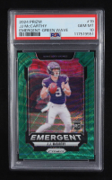 J.J. McCarthy 2024 Prizm Emergent Green Wave #19 (PSA 10) at PristineAuction.com