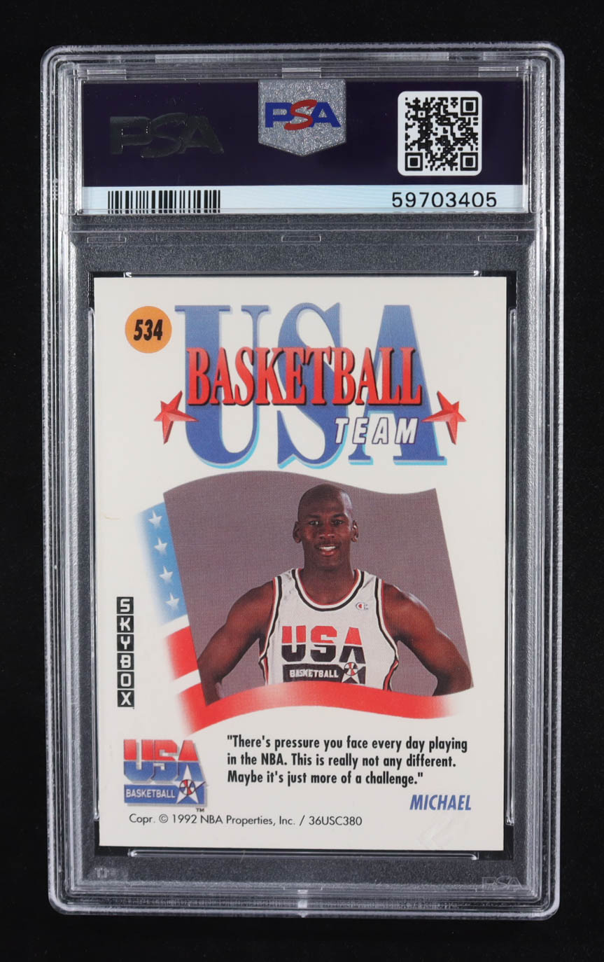 Michael Jordan 1991-92 SkyBox #534 USA (PSA 9) at PristineAuction.com Michael Jordan 1991-92 SkyBox #534 USA (PSA 9) at PristineAuction.com