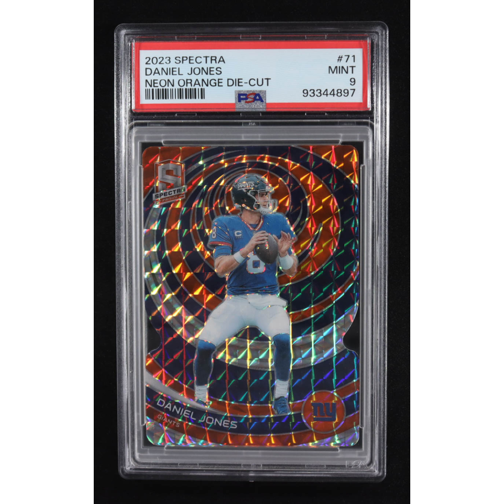 Daniel Jones 2023 Panini Spectra Neon Orange Die Cut #71 #08/15 (PSA 9) at PristineAuction.com
