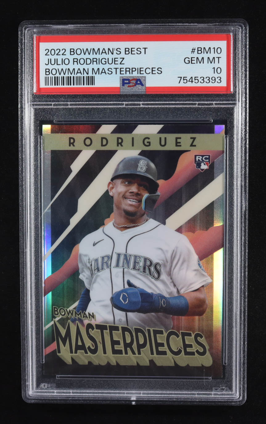 Julio Rodriguez 2022 Bowman's Best Bowman Masterpieces #10 RC (PSA 10) at PristineAuction.com Julio Rodriguez 2022 Bowman's Best Bowman Masterpieces #10 RC (PSA 10) at PristineAuction.com