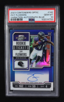 Zay Flowers 2023 Panini Contenders Optic Rookie Ticket Variation Autographs Blue #142 RC #23/50 (PSA 10) at PristineAuction.com