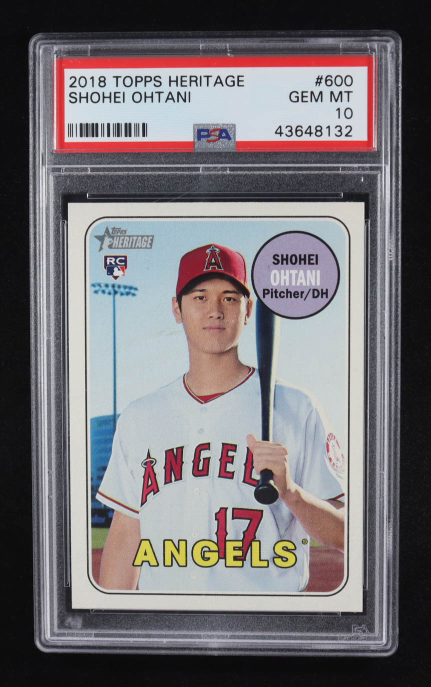 Shohei Ohtani 2018 Topps Heritage #600 RC (PSA 10) at PristineAuction.com Shohei Ohtani 2018 Topps Heritage #600 RC (PSA 10) at PristineAuction.com