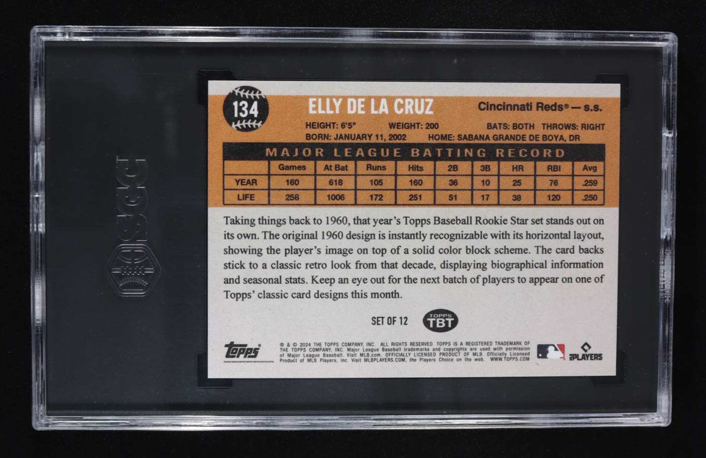 Elly De La Cruz 2024 Topps TBT #134 RC (SGC 10) at PristineAuction.com Elly De La Cruz 2024 Topps TBT #134 RC (SGC 10) at PristineAuction.com
