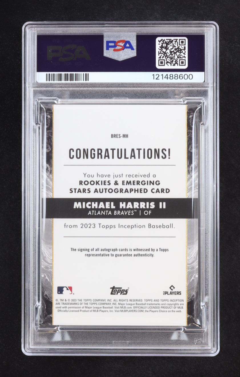 Michael Harris II 2023 Topps Inception Rookies & Emerging Stars Autograph #BRESMH #158/249 (PSA 9) at PristineAuction.com Michael Harris II 2023 Topps Inception Rookies & Emerging Stars Autograph #BRESMH #158/249 (PSA 9) at PristineAuction.com