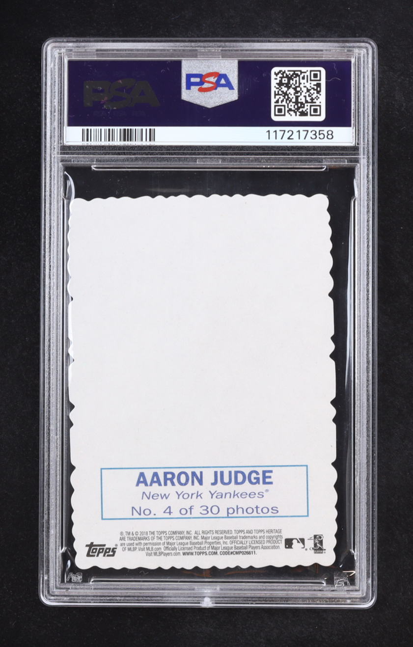 Aaron Judge 2018 Topps Heritage 1969 Topps Deckle Edge #4 (PSA 10) at PristineAuction.com Aaron Judge 2018 Topps Heritage 1969 Topps Deckle Edge #4 (PSA 10) at PristineAuction.com