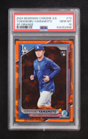 Yoshinobu Yamamoto 2024 Bowman Chrome Orange Sapphire #73 RC #10/25 (PSA 10) at PristineAuction.com