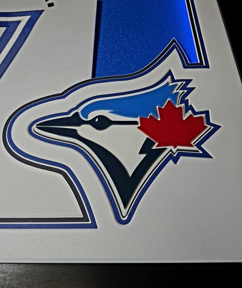 Vladimir Guerrero Jr. Signed Blue Jays Custom Framed LED Jersey Display (JSA) at PristineAuction.com Vladimir Guerrero Jr. Signed Blue Jays Custom Framed LED Jersey Display (JSA) at PristineAuction.com