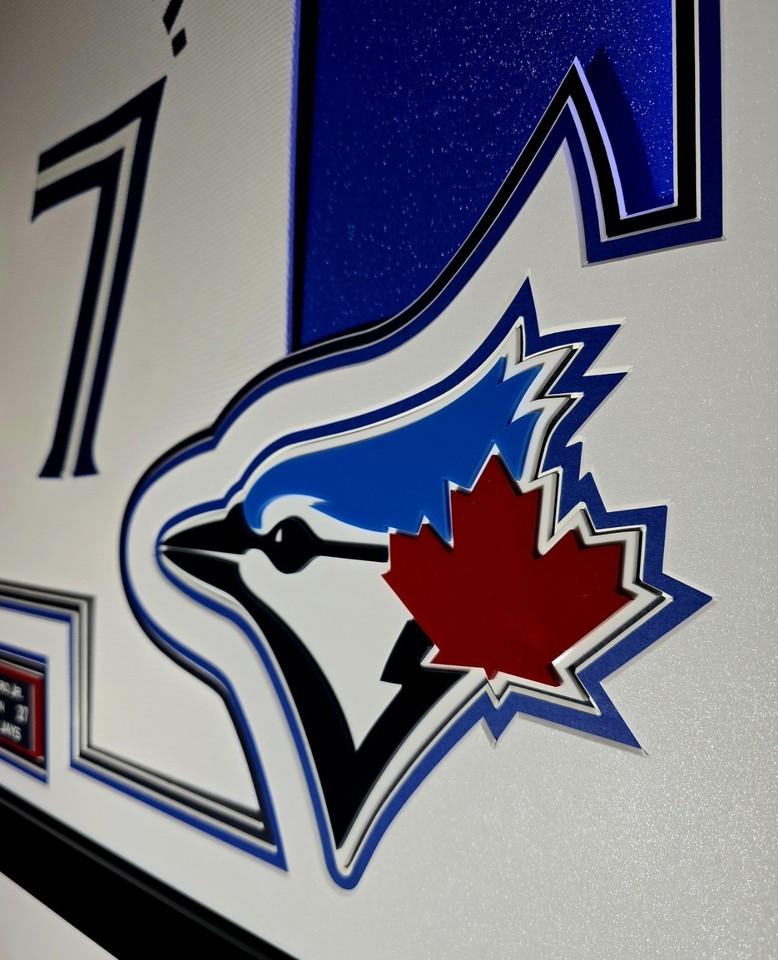 Vladimir Guerrero Jr. Signed Blue Jays Custom Framed LED Jersey Display (JSA) at PristineAuction.com Vladimir Guerrero Jr. Signed Blue Jays Custom Framed LED Jersey Display (JSA) at PristineAuction.com