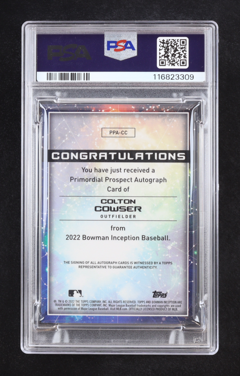 Colton Cowser 2022 Bowman Inception Primordial Prospects Autograph #CC #33/99 RC (PSA 10) at PristineAuction.com Colton Cowser 2022 Bowman Inception Primordial Prospects Autograph #CC #33/99 RC (PSA 10) at PristineAuction.com