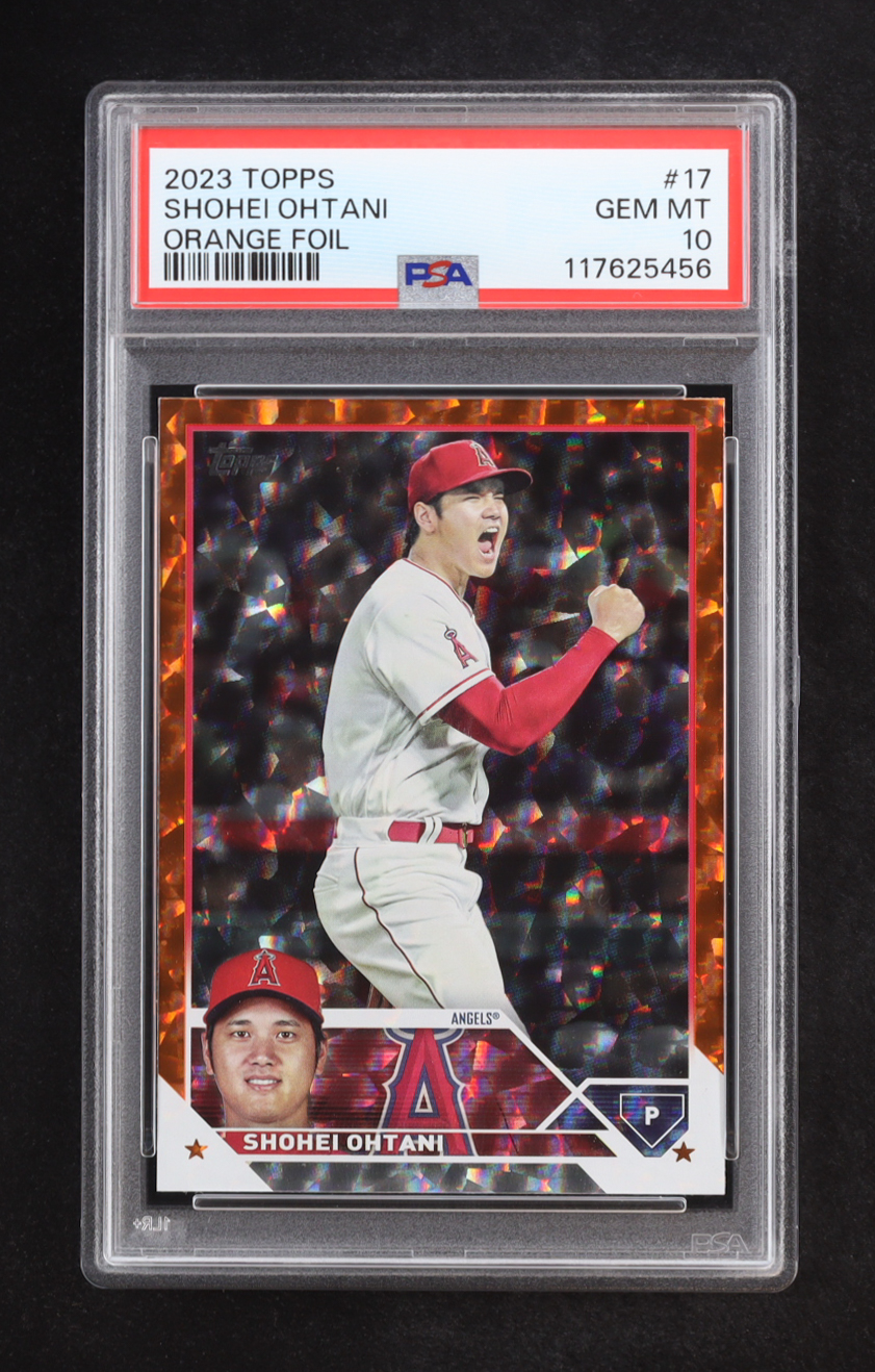 Shohei Ohtani 2023 Topps Orange Foil #17 #064/299 (PSA 10) at PristineAuction.com Shohei Ohtani 2023 Topps Orange Foil #17 #064/299 (PSA 10) at PristineAuction.com
