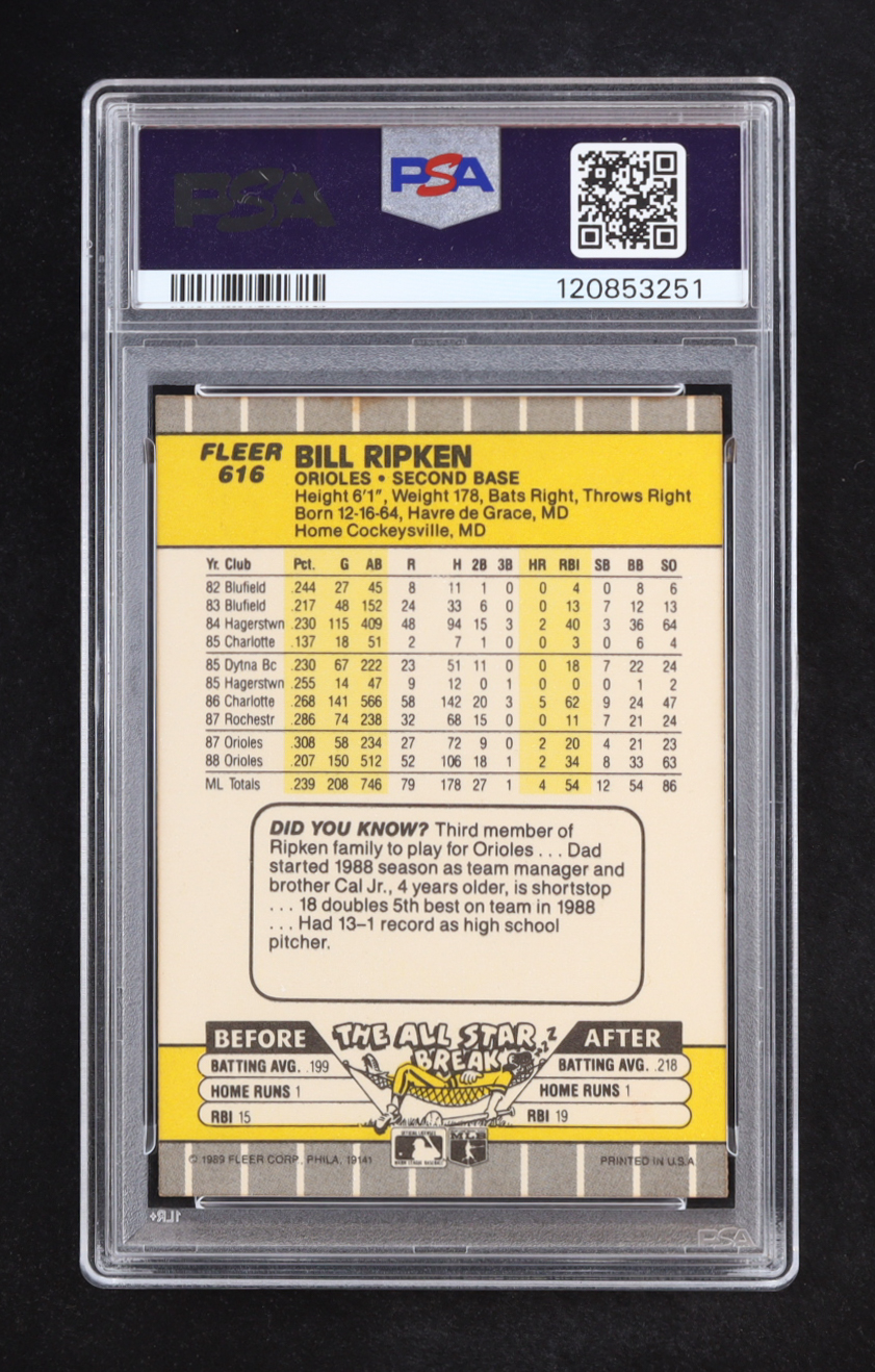 Billy Ripken 1989 Fleer #616 / F@#! FACE Error (PSA 8) at PristineAuction.com Billy Ripken 1989 Fleer #616 / F@#! FACE Error (PSA 8) at PristineAuction.com