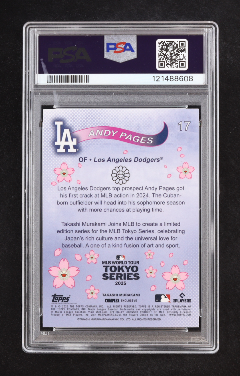 Andy Pages 2025 Topps Takashi Murakami MLB World Tour Tokyo Series #17 (PSA 10) at PristineAuction.com Andy Pages 2025 Topps Takashi Murakami MLB World Tour Tokyo Series #17 (PSA 10) at PristineAuction.com