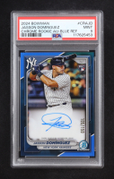 Jasson Dominguez 2024 Bowman Chrome Rookie Autographs Blue Refractor #17 RC #105/150 (PSA 9) at PristineAuction.com