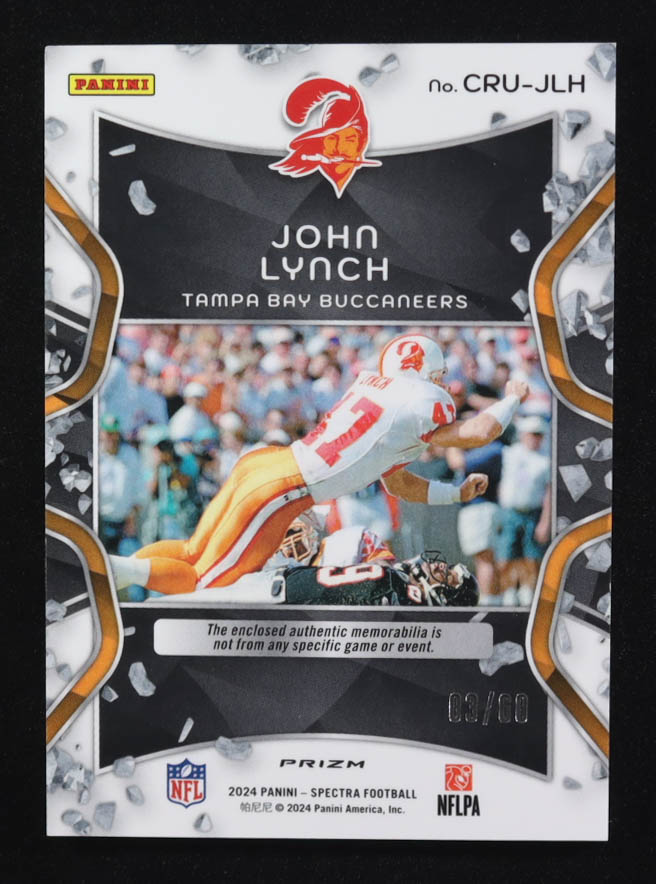 John Lynch 2024 Panini Spectra Prizm Crush Neon Blue #CRU-JLH #03/60 at PristineAuction.com John Lynch 2024 Panini Spectra Prizm Crush Neon Blue #CRU-JLH #03/60 at PristineAuction.com