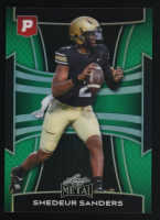 Shedeur Sanders 2024 Leaf Metal x Pristine Auction Prismatic Green Pre-Production Proof #NNO #1/1 RC at PristineAuction.com