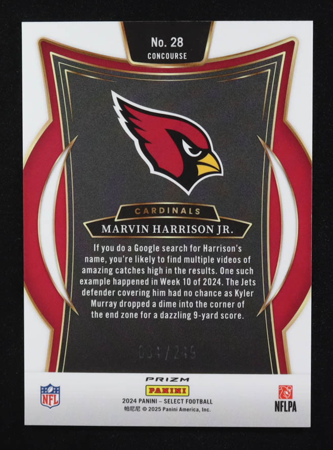 Marvin Harrison Jr. 2024 Select Red Prizm #28 RC #034/249 at PristineAuction.com Marvin Harrison Jr. 2024 Select Red Prizm #28 RC #034/249 at PristineAuction.com