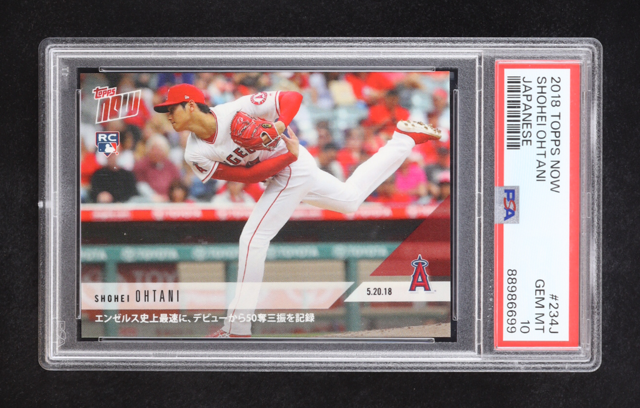 Shohei Ohtani 2018 Topps Now #234 RC - Japanese (PSA 10) at PristineAuction.com Shohei Ohtani 2018 Topps Now #234 RC - Japanese (PSA 10) at PristineAuction.com