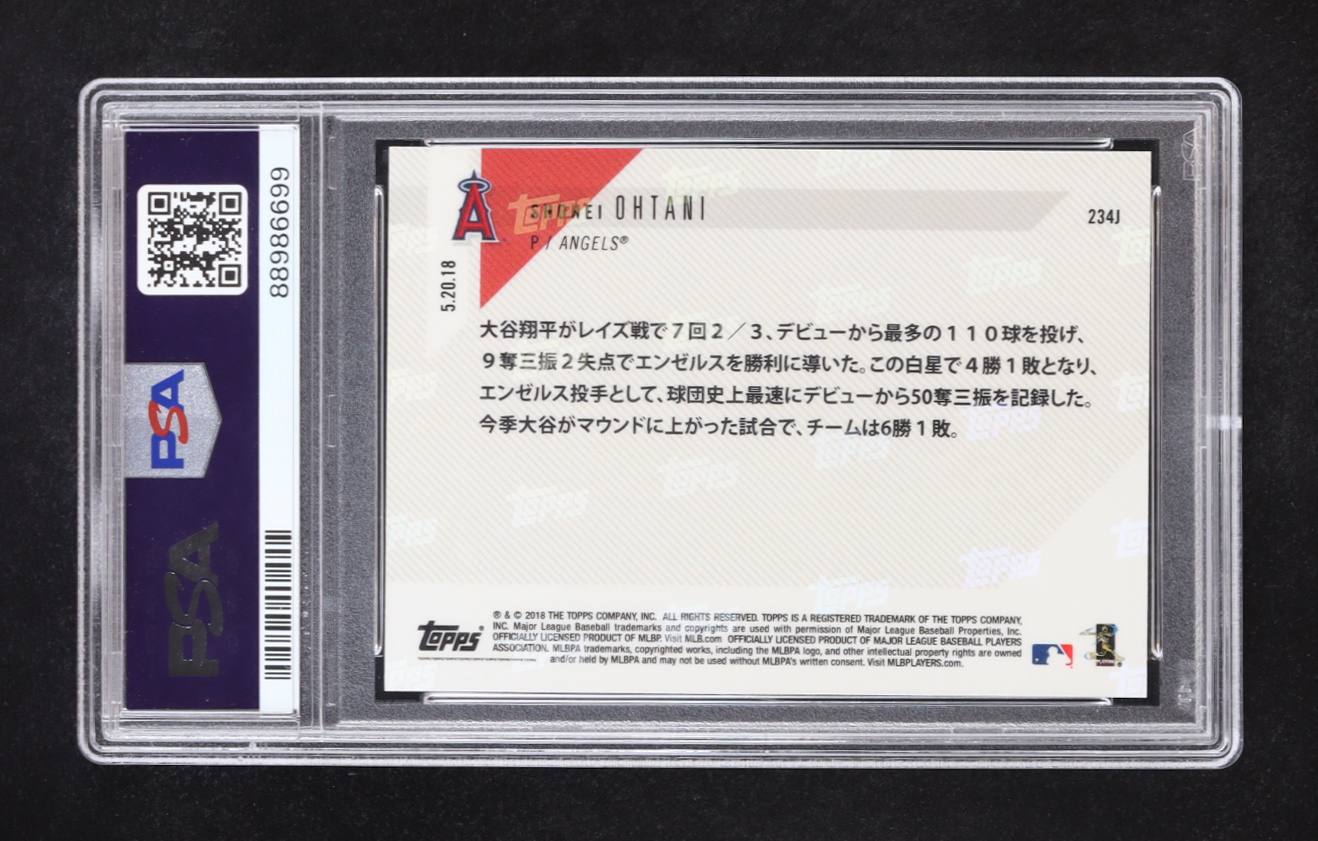 Shohei Ohtani 2018 Topps Now #234 RC - Japanese (PSA 10) at PristineAuction.com Shohei Ohtani 2018 Topps Now #234 RC - Japanese (PSA 10) at PristineAuction.com