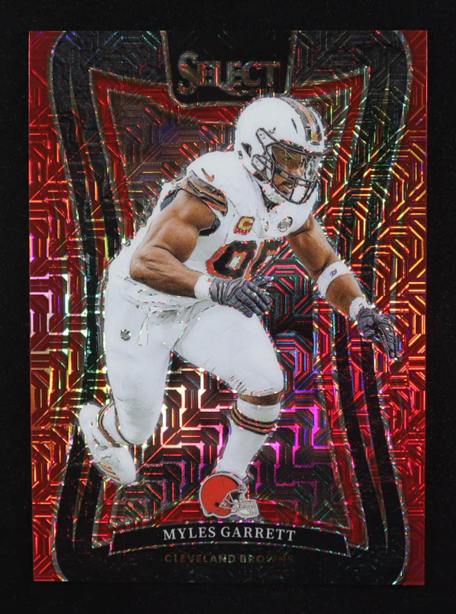 Myles Garrett 2024 Panini Select Suite Level Red Prizm #366 #31/49 at PristineAuction.com Myles Garrett 2024 Panini Select Suite Level Red Prizm #366 #31/49 at PristineAuction.com