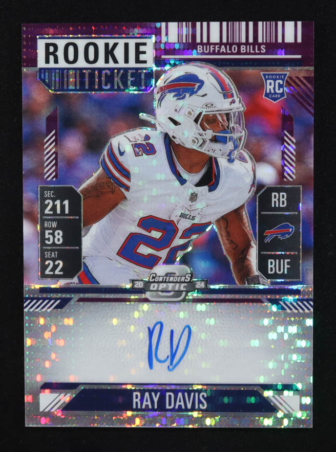 Ray Davis 2024 Panini Contenders Optic Purple Rookie Ticket #137 RC #12/27 at PristineAuction.com Ray Davis 2024 Panini Contenders Optic Purple Rookie Ticket #137 RC #12/27 at PristineAuction.com