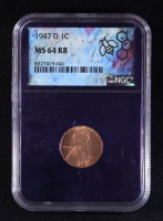 1947-D Lincoln Wheat Cent - Trader Bea Purple Core (NGC MS64 RB) at PristineAuction.com