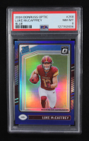 Luke McCaffrey 2024 Donruss Optic Blue #268 #147/199 RR RC (PSA 8) at PristineAuction.com