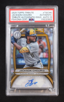Jackson Chourio 2025 Topps Tribute Autograph Gold #TACHO #04/75 (PSA Authentic | Auto Grade 10) at PristineAuction.com