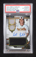 Heston Kjerstad 2024 Topps Triple Threads Rookie Autograph Relics #RARHK RC #18/99 (PSA Authentic | Auto Grade 10) at PristineAuction.com