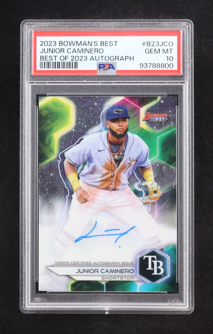 Junior Caminero 2023 Bowman's Best Best of '23 Autographs #B23JCO RC (PSA 10) at PristineAuction.com Junior Caminero 2023 Bowman's Best Best of '23 Autographs #B23JCO RC (PSA 10) at PristineAuction.com
