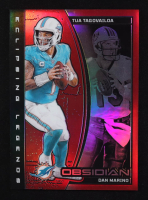 Tua Tagovailoa / Dan Marino 2024 Panini Obsidian Red Eclipsing Legends #8 #39/75 at PristineAuction.com