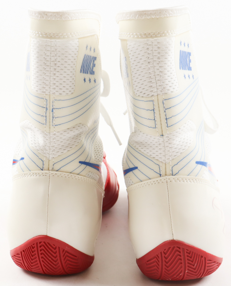 Manny Pacquiao Twice-Signed Pair of Nike Boxing Shoes Inscribed "Pacman" (JSA) at PristineAuction.com Manny Pacquiao Twice-Signed Pair of Nike Boxing Shoes Inscribed "Pacman" (JSA) at PristineAuction.com