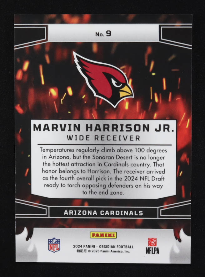 Marvin Harrison Jr. 2024 Panini Obsidian Embers #9 RC at PristineAuction.com Marvin Harrison Jr. 2024 Panini Obsidian Embers #9 RC at PristineAuction.com