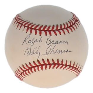 Ralph Branca & Bobby Thomson Signed ONL Baseball (PSA) at PristineAuction.com Ralph Branca & Bobby Thomson Signed ONL Baseball (PSA) at PristineAuction.com