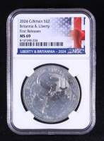 2024 Great Britain Silver £2 - Britannia & Liberty, First Releases (NGC MS69) at PristineAuction.com