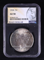 1924 Peace Silver Dollar (NGC AU58) at PristineAuction.com