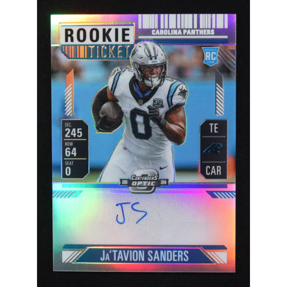Ja'Tavion Sanders 2024 Panini Contenders Optic Prizm Rookie Ticket Autographs #126 RC at PristineAuction.com