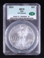 2024 American Silver Eagle - First Delivery (CAC MS70) at PristineAuction.com