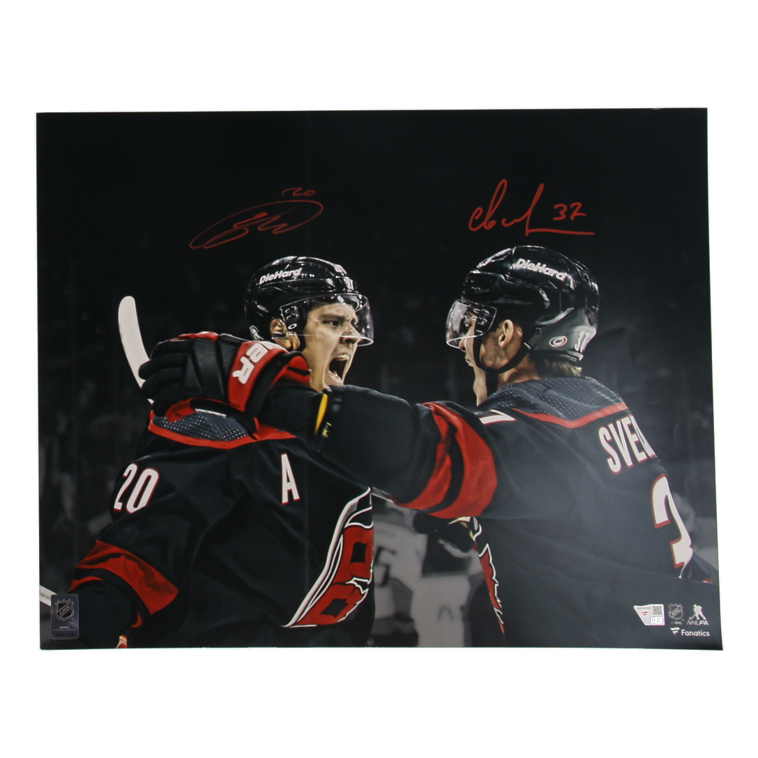 Sebastian Aho & Andrei Svechnikov Signed Hurricanes 16x20 Photo (Fanatics) at PristineAuction.com Sebastian Aho & Andrei Svechnikov Signed Hurricanes 16x20 Photo (Fanatics) at PristineAuction.com