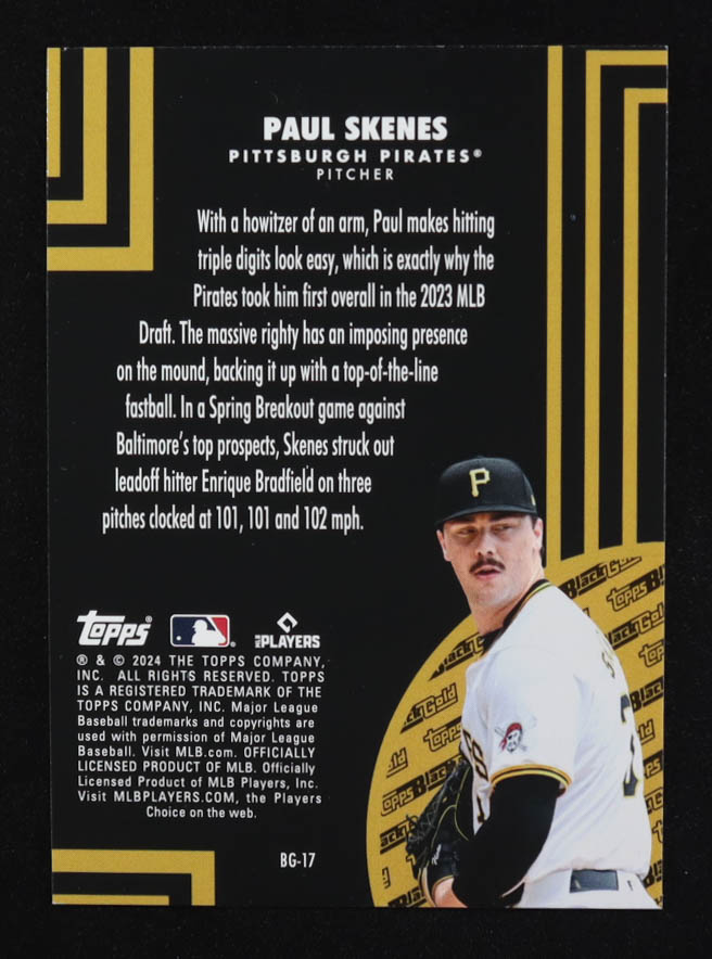 Paul Skenes 2024 Topps Update Black Gold #BG-17 RC at PristineAuction.com Paul Skenes 2024 Topps Update Black Gold #BG-17 RC at PristineAuction.com