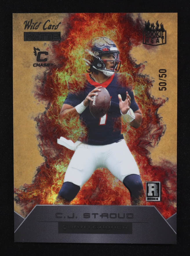 C.J. Stroud 2023 Wild Card Matte Rookie Heat #RH-CS RC #50/50 at PristineAuction.com C.J. Stroud 2023 Wild Card Matte Rookie Heat #RH-CS RC #50/50 at PristineAuction.com