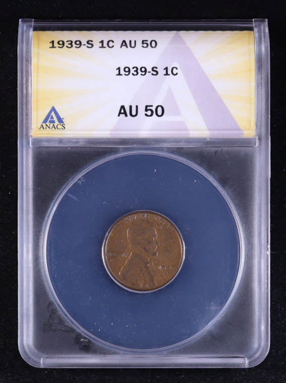 1939-S Lincoln Wheat Penny (ANACS AU50) at PristineAuction.com 1939-S Lincoln Wheat Penny (ANACS AU50) at PristineAuction.com