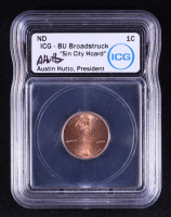 1995 Lincoln Cent - Mint Error, Broadstruck "Sin City Hoard" - Austin Hutto Signature (ICG BU) at PristineAuction.com