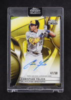 Christian Yelich 2025 Topps Chrome Black Autographs Gold Refractors #CBACY #47/50 at PristineAuction.com