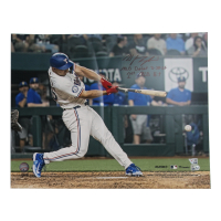 Wyatt Langford Signed Rangers 16x20 Photo Inscribed "MLB Debut 3-28-24" & "1st MLB Hit" (MLB & Fanatics) at PristineAuction.com