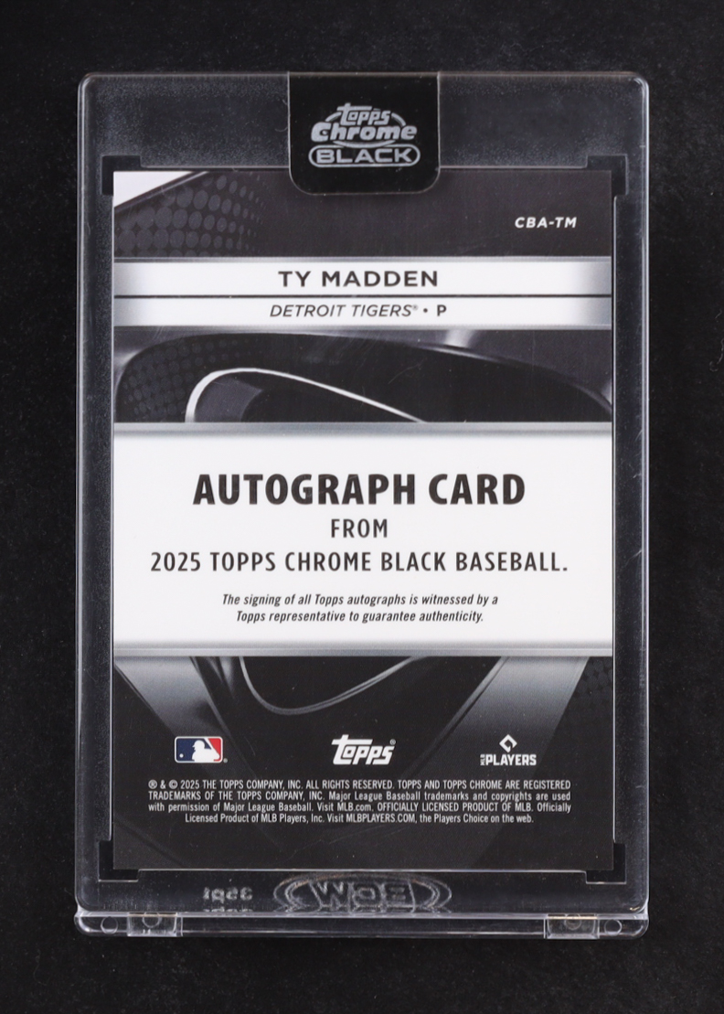 Ty Madden 2025 Topps Chrome Black Autographs #CBATM RC #07/10 at PristineAuction.com Ty Madden 2025 Topps Chrome Black Autographs #CBATM RC #07/10 at PristineAuction.com