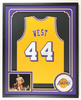 Jerry West Signed Custom Framed Jersey Display (JSA) at PristineAuction.com