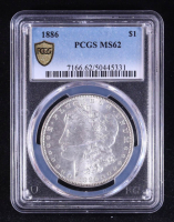 1886 Morgan Silver Dollar - Gold Shield (PCGS MS62) at PristineAuction.com