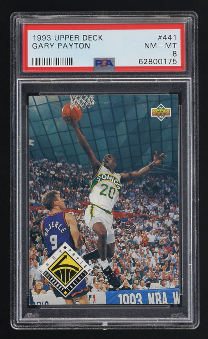 Gary Payton 1993 Upper Deck Breakaway Threats #441 (PSA 8) at PristineAuction.com Gary Payton 1993 Upper Deck Breakaway Threats #441 (PSA 8) at PristineAuction.com
